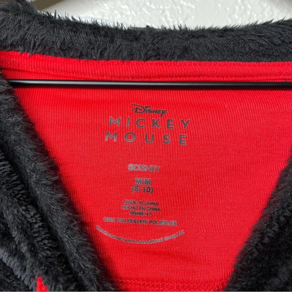NWT Disney Women's Mickey Mouse Sleep Lounger Black and Red Fleece Hoodie - Picture 10 of 15